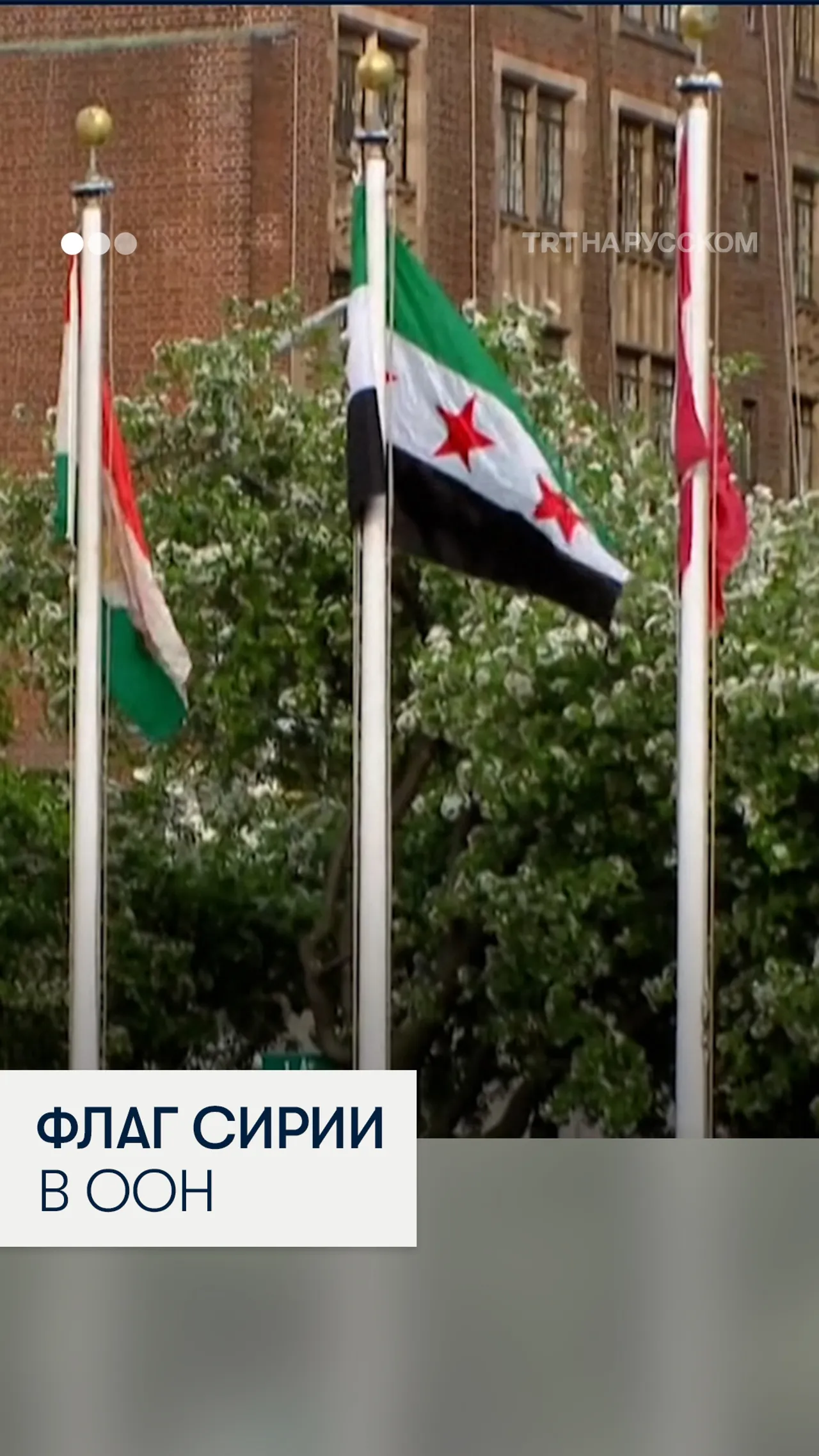 В ООН поднят новый флаг Сирии после падения режима Асада